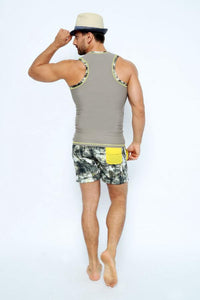 Men's Rashvest  Sleeveless with Mimetic Mood Printed