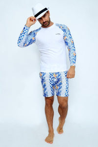 Men's Rashvest Long Sleeves with Enjoy Summer Mood Printed